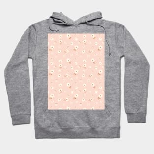 DITSY PRAIRIE VINTAGE RETRO FLORALS AND FLOWERS TERRACOTTA CORAL BLUSH WHITE GREEN Hoodie